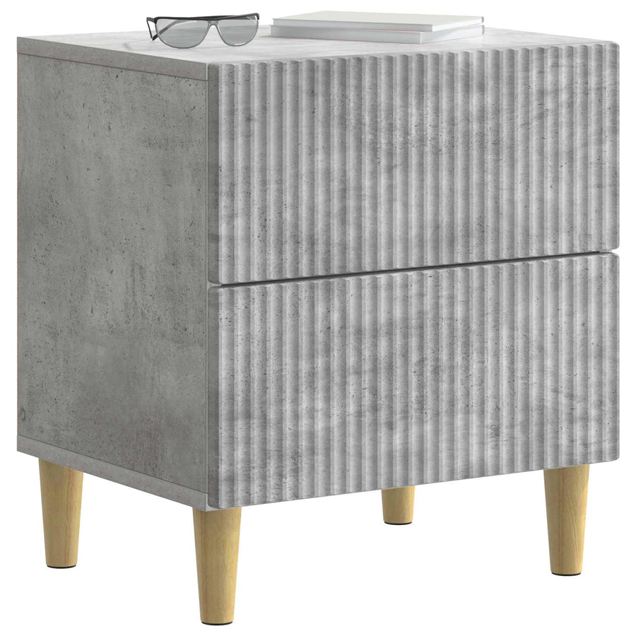 Nachtkastje 2 pcs Betongrijs 43 x 34,5 x 48 cm Bewerkt hout