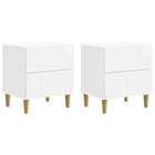 Nightstand 2 pcs High Gloss White 43 x 34.5 x 48 cm Engineered Wood