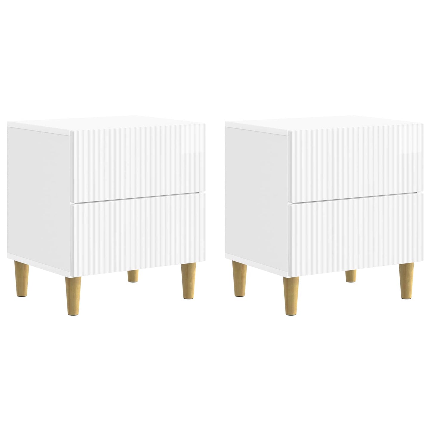Nachtkastje 2 pcs Hoogglans Wit 43 x 34,5 x 48 cm Bewerkt hout