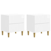 Nachtkastje set 2 stuks hoogglans wit 43x34,5x48 cm