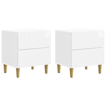 Nachtkastje 2 pcs Hoogglans Wit 43 x 34,5 x 48 cm Bewerkt hout