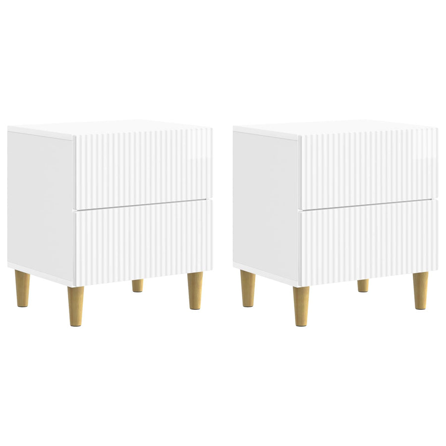 Nachtkastje 2 pcs Hoogglans Wit 43 x 34,5 x 48 cm Bewerkt hout