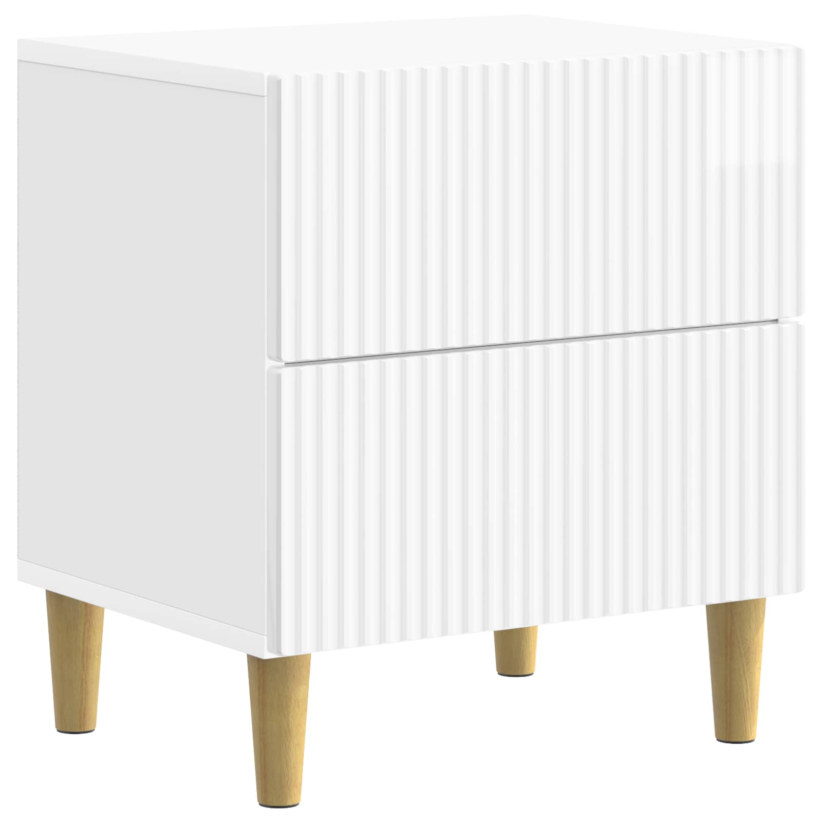 Nachtkastje 2 pcs Hoogglans Wit 43 x 34,5 x 48 cm Bewerkt hout