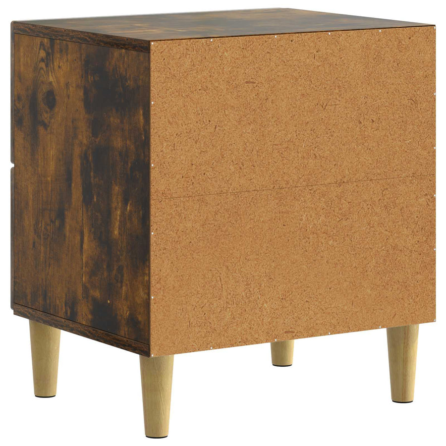 Nachtkastje 2 pcs Gerookt eiken 43 x 34,5 x 48 cm Bewerkt hout
