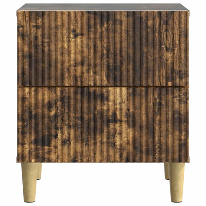 Nachtkastje 2 pcs Gerookt eiken 43 x 34,5 x 48 cm Bewerkt hout