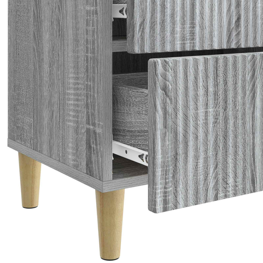 Nachtkastje Grijs sonoma 43 x 34,5 x 48 cm Bewerkt hout