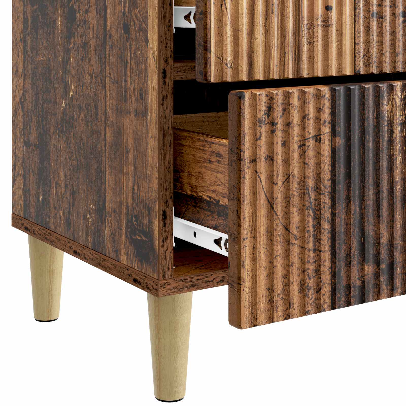 Nachtkastje met lade Oud hout 43 x 34,5 x 48 cm Bewerkt hout
