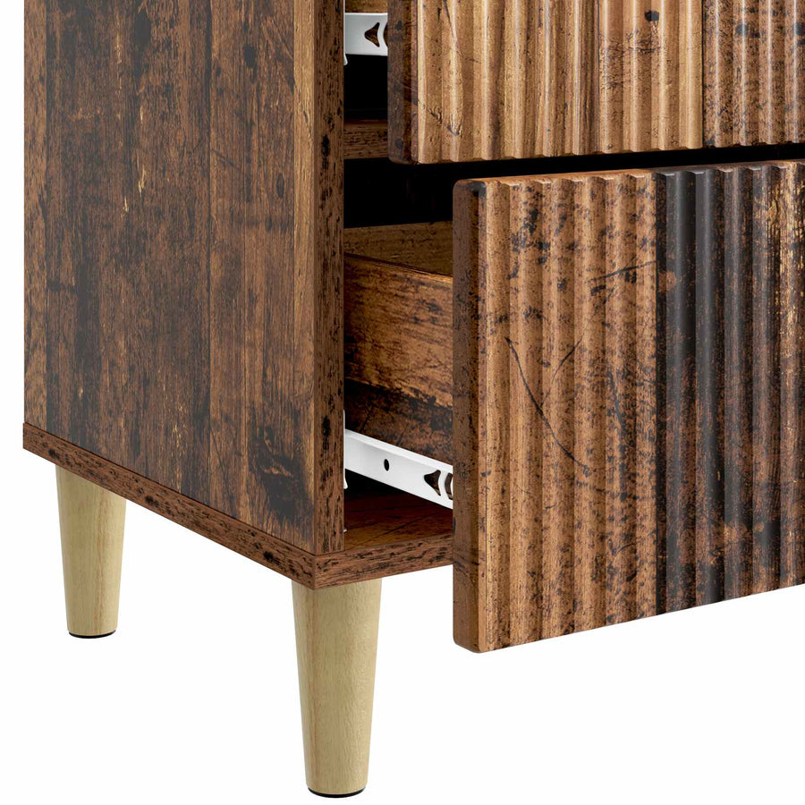 Nachtkastje met lade Oud hout 43 x 34,5 x 48 cm Bewerkt hout