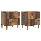 Nachtkastje 2 stuks bewerkt hout 43x34,5x48 cm