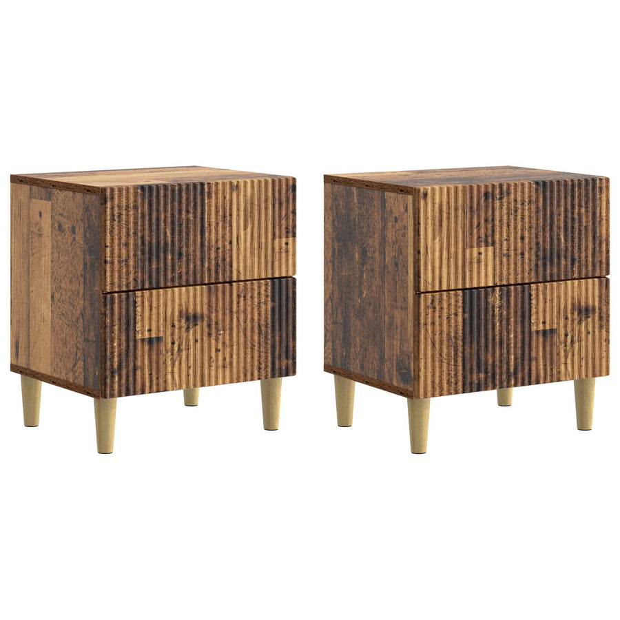 Nachtkastje 2 pcs Oud hout 43 x 34,5 x 48 cm Bewerkt hout