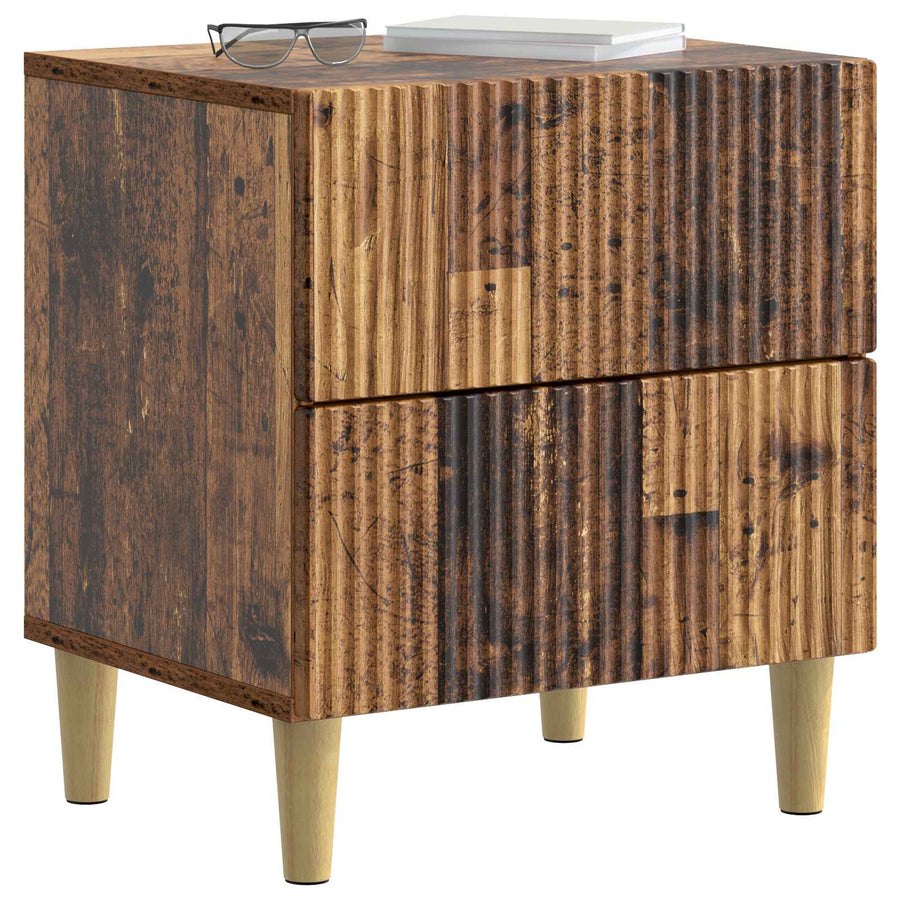 Nachtkastje 2 pcs Oud hout 43 x 34,5 x 48 cm Bewerkt hout