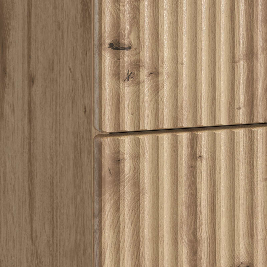 Nachtkastje Artisanaal eiken 43 x 34,5 x 48 cm Bewerkt hout