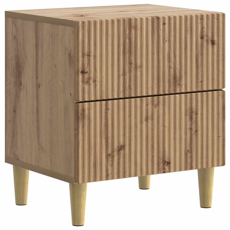 Nachtkastje Artisanaal eiken 43 x 34,5 x 48 cm Bewerkt hout