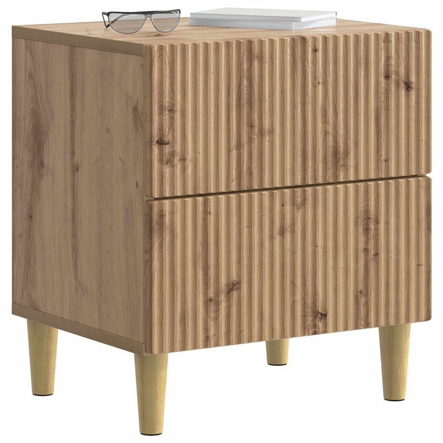 Nachtkastje Artisanaal eiken 43 x 34,5 x 48 cm Bewerkt hout