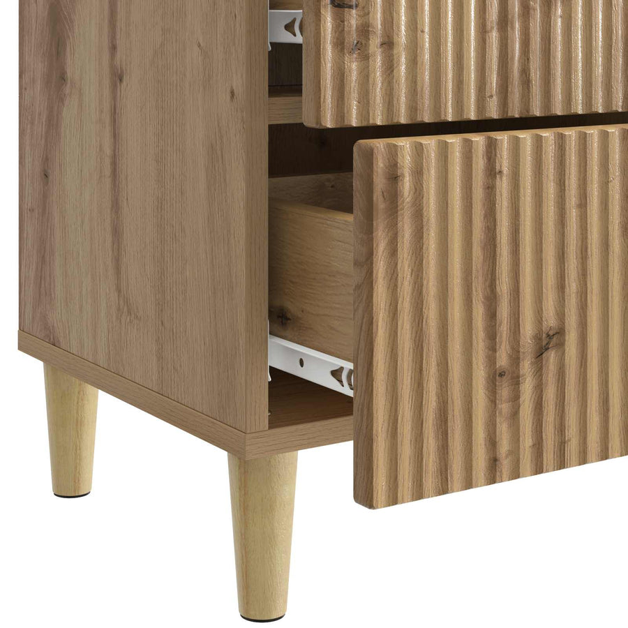 Nachtkastje met lade 2 pcs Artisanaal eiken 43 x 34,5 x 48 cm