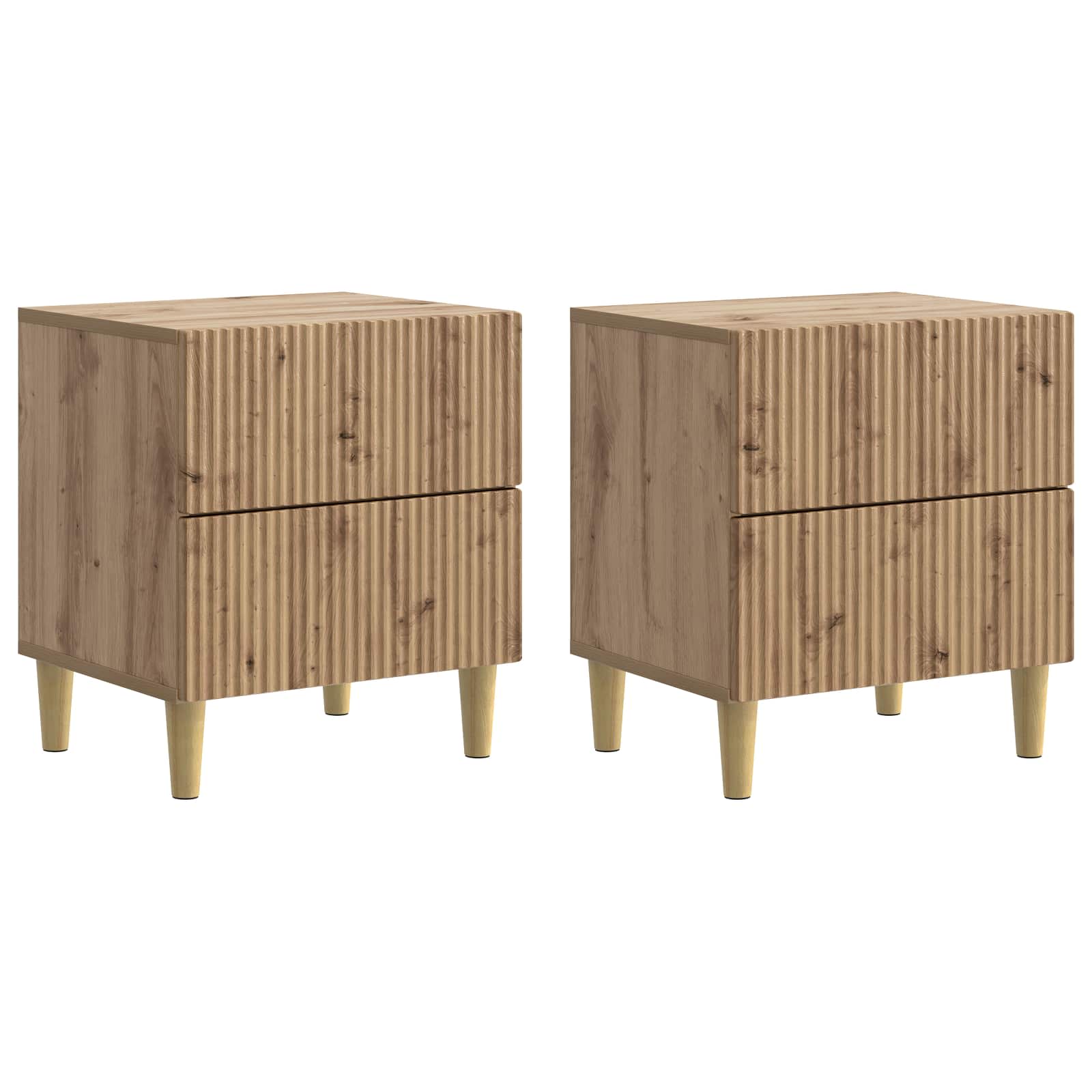 Nachtkastje met lade 2 pcs Artisanaal eiken 43 x 34,5 x 48 cm