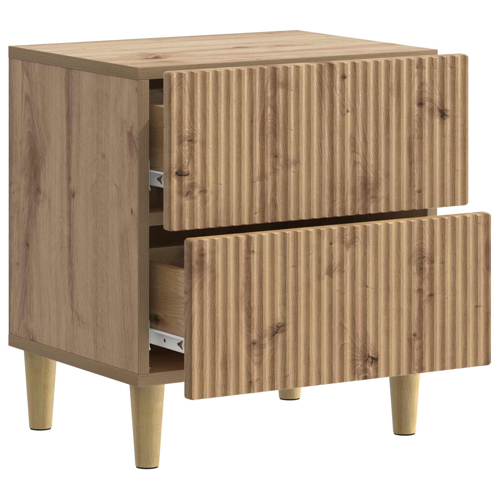 Nachtkastje met lade 2 pcs Artisanaal eiken 43 x 34,5 x 48 cm