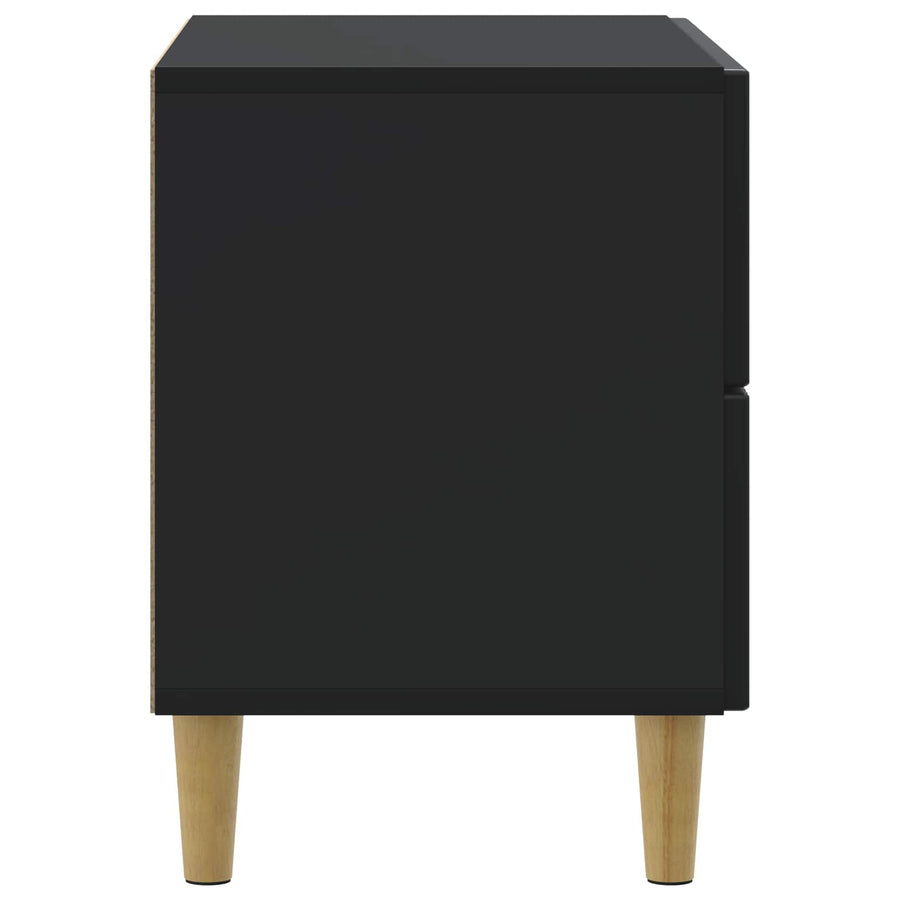 Nachtkastje met lade Zwart 62 x 34,5 x 48 cm Bewerkt hout