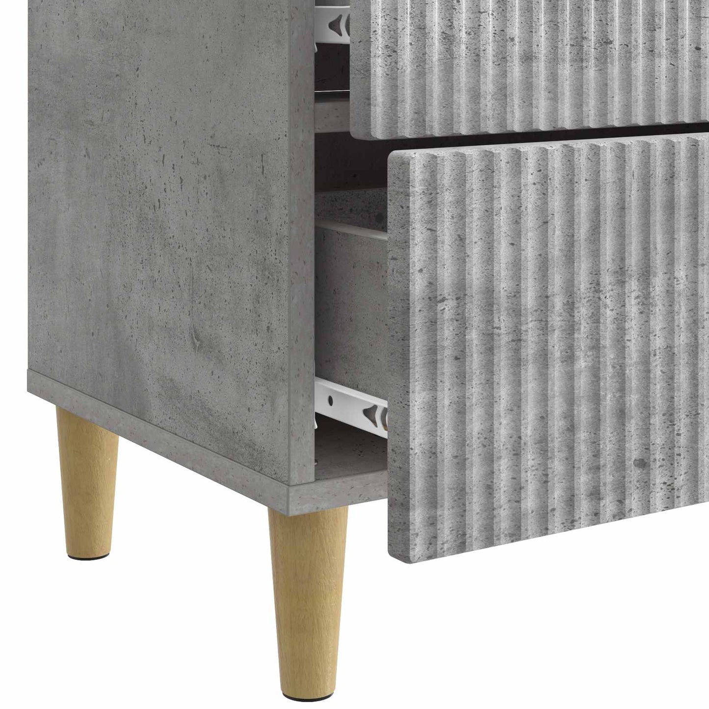 Nachtkastje met lade Betongrijs 62 x 34,5 x 48 cm Bewerkt hout