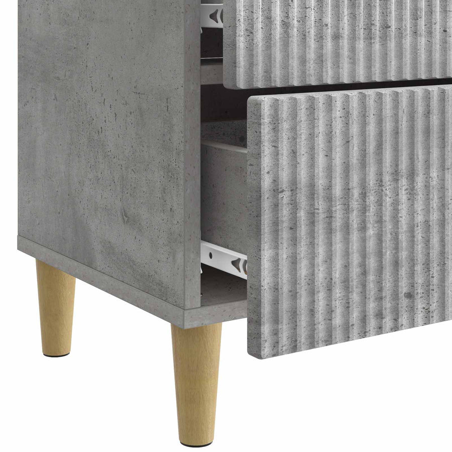 Nachtkastje met lade Betongrijs 62 x 34,5 x 48 cm Bewerkt hout