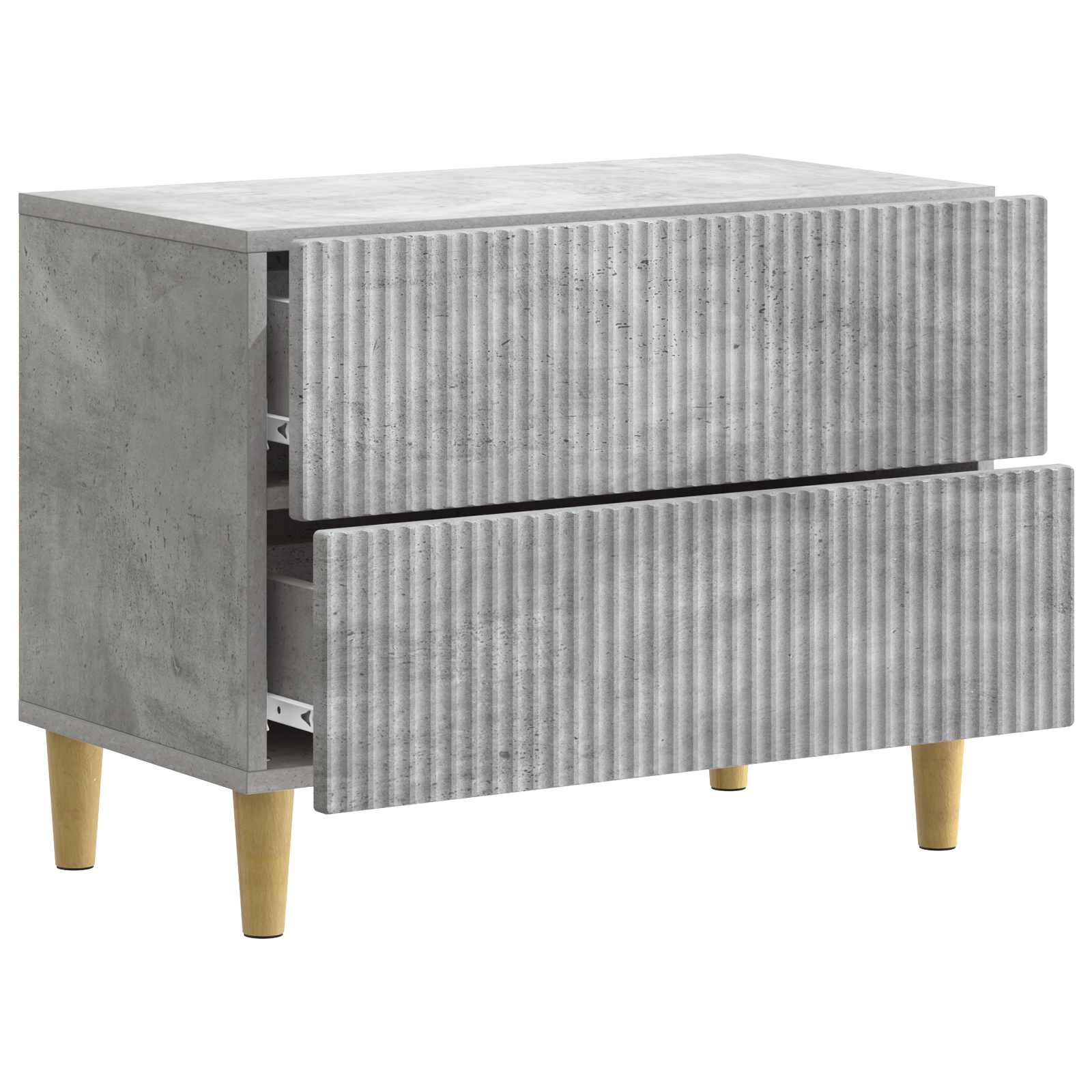 Nachtkastje met lade Betongrijs 62 x 34,5 x 48 cm Bewerkt hout