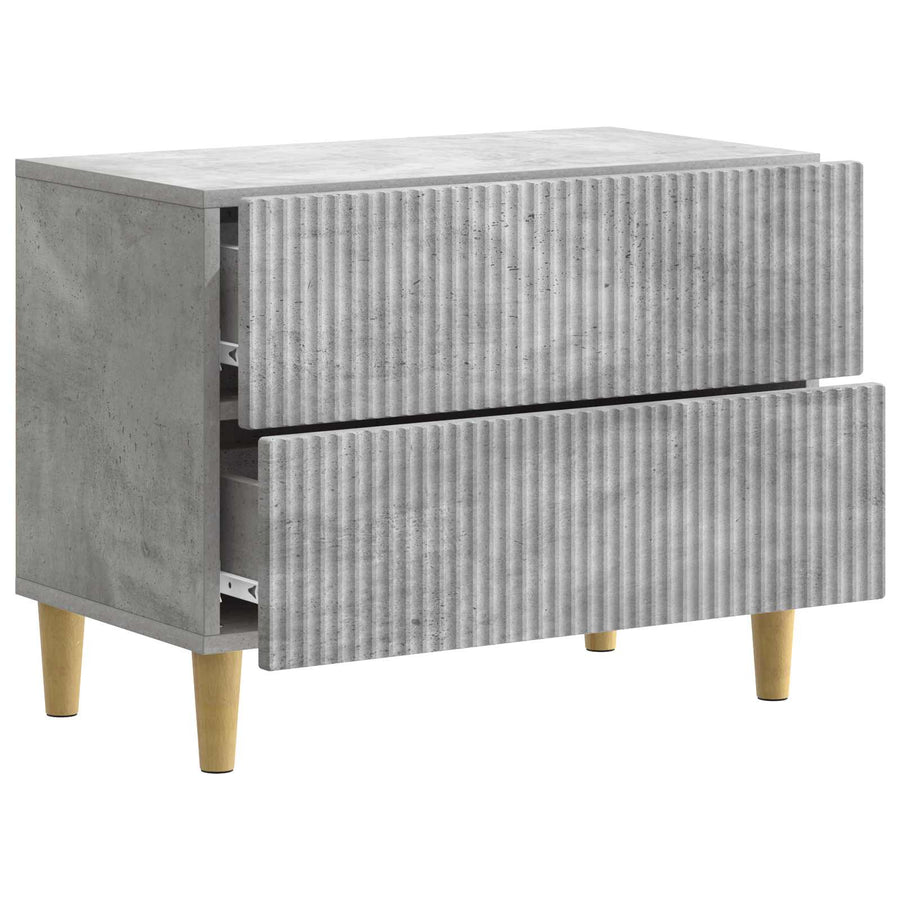 Nachtkastje met lade Betongrijs 62 x 34,5 x 48 cm Bewerkt hout