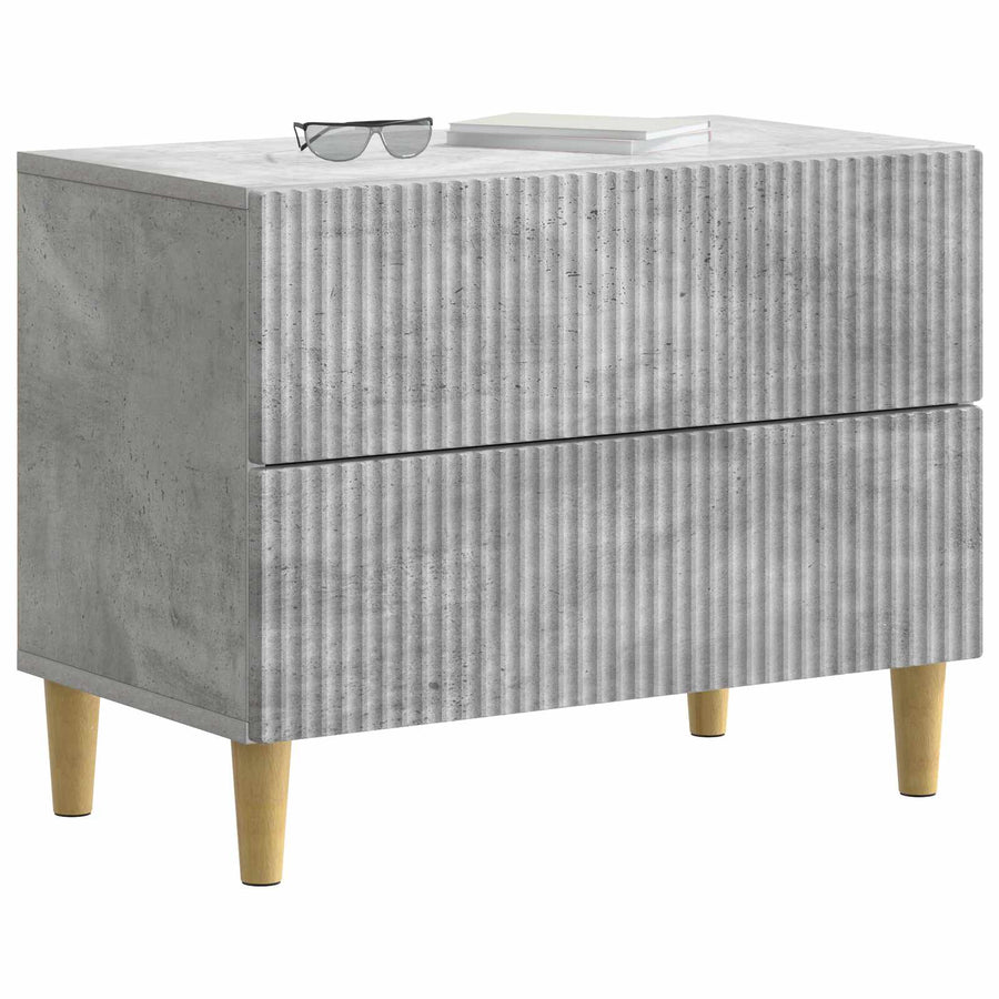 Nachtkastje met lade Betongrijs 62 x 34,5 x 48 cm Bewerkt hout