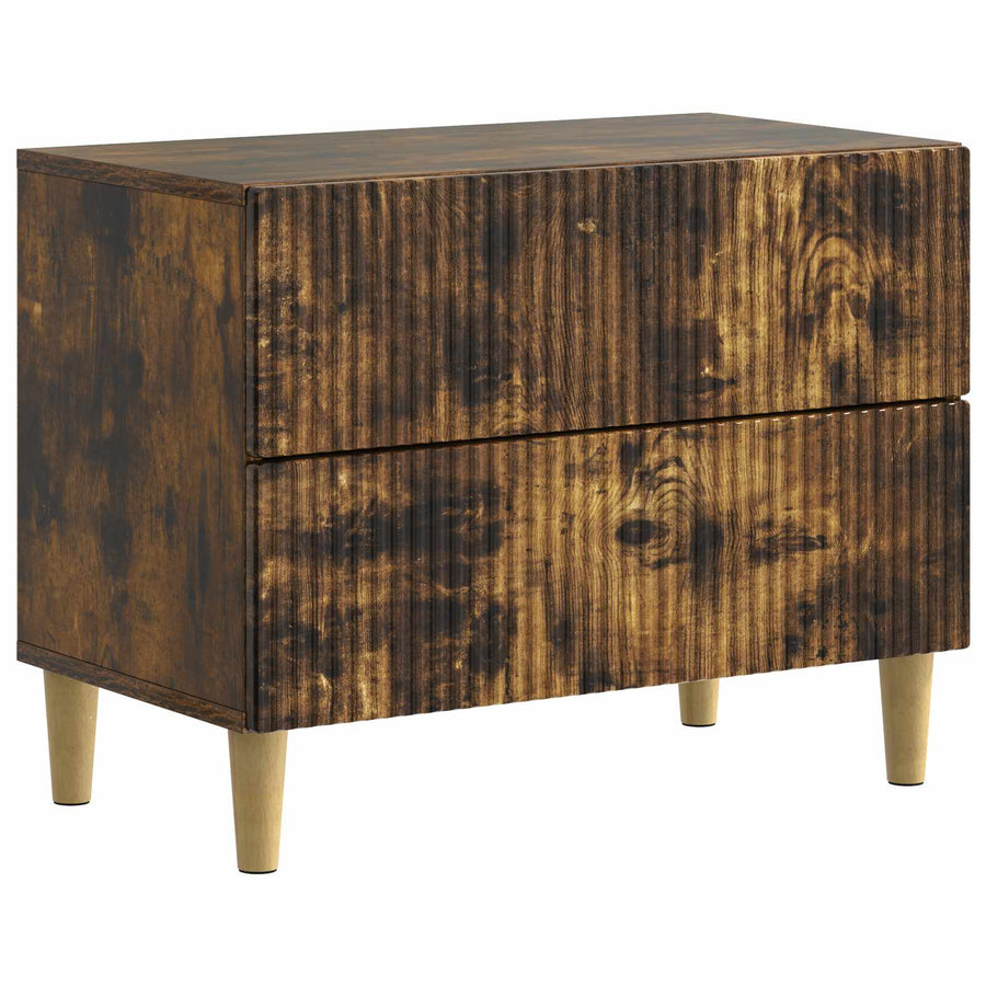 Nachtkastje Gerookt eiken 62 x 34,5 x 48 cm Bewerkt hout