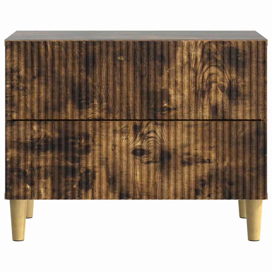 Nachtkastje Gerookt eiken 62 x 34,5 x 48 cm Bewerkt hout