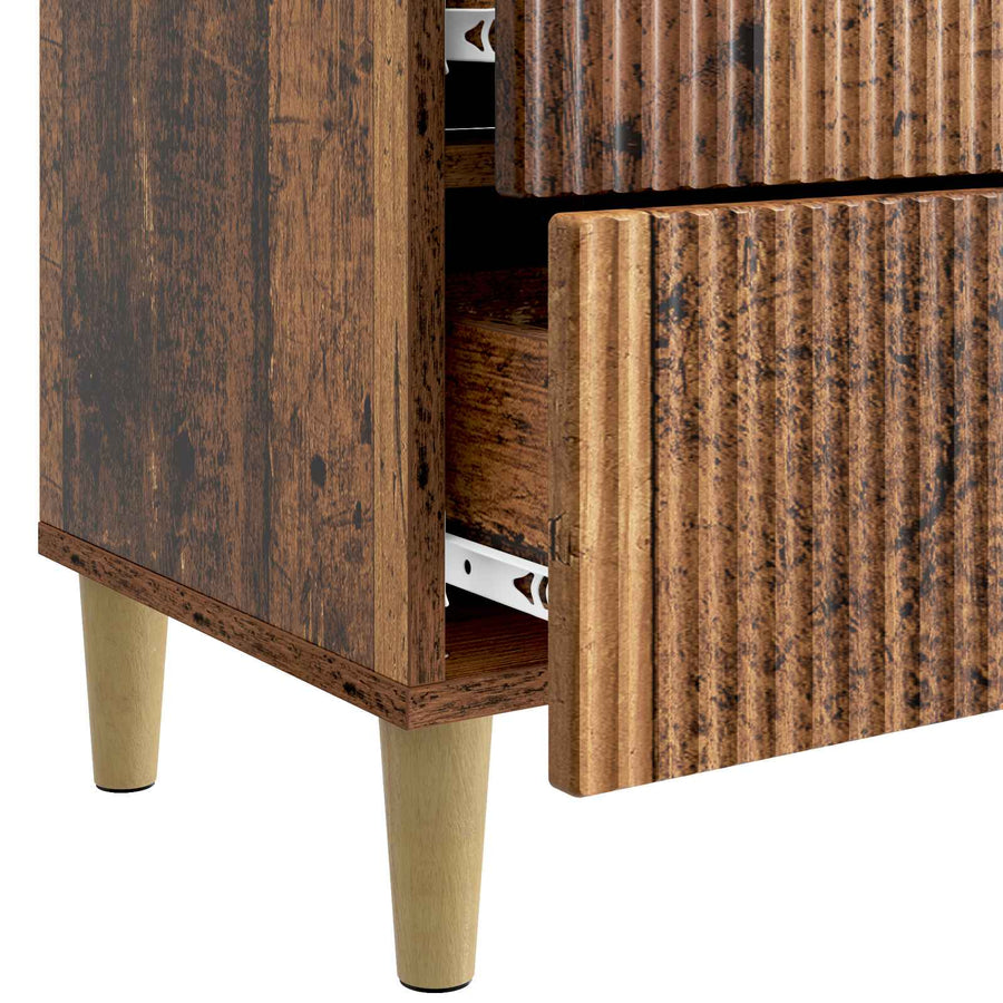 Nachtkastje met lade Oud hout 62 x 34,5 x 48 cm Bewerkt hout