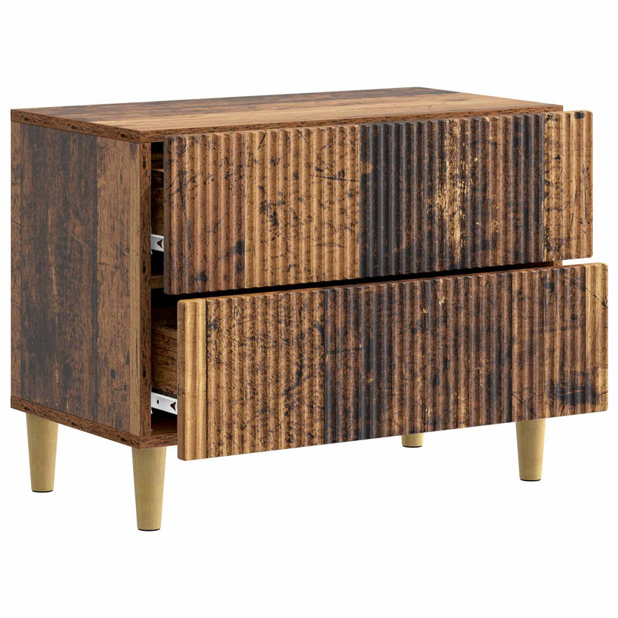 Nachtkastje met lade Oud hout 62 x 34,5 x 48 cm Bewerkt hout