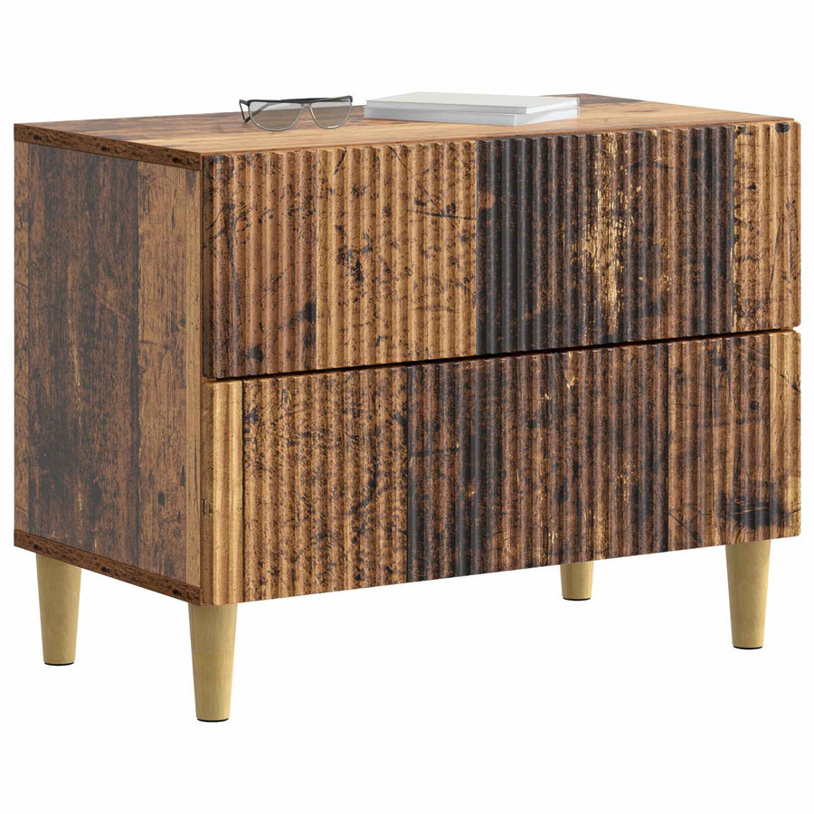 Nachtkastje met lade Oud hout 62 x 34,5 x 48 cm Bewerkt hout