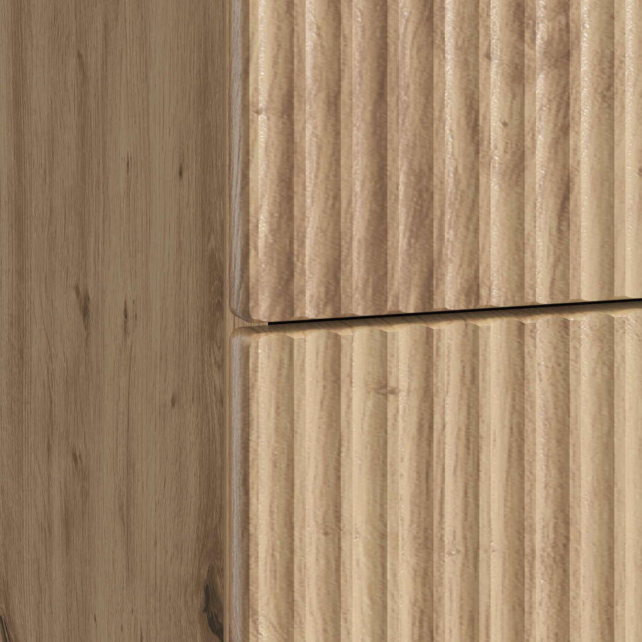 Nachtkastje Artisanaal eiken 62 x 34,5 x 48 cm Bewerkt hout
