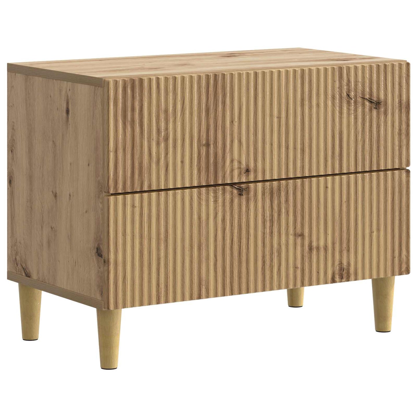 Nachtkastje Artisanaal eiken 62 x 34,5 x 48 cm Bewerkt hout