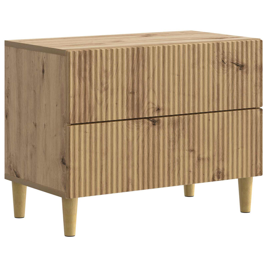Nachtkastje Artisanaal eiken 62 x 34,5 x 48 cm Bewerkt hout