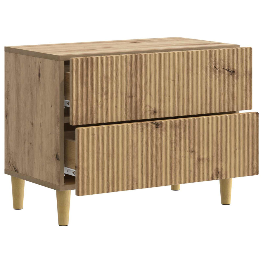 Nachtkastje Artisanaal eiken 62 x 34,5 x 48 cm Bewerkt hout