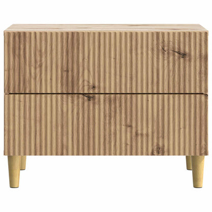Nachtkastje Artisanaal eiken 62 x 34,5 x 48 cm Bewerkt hout