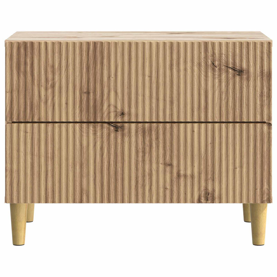 Nachtkastje Artisanaal eiken 62 x 34,5 x 48 cm Bewerkt hout