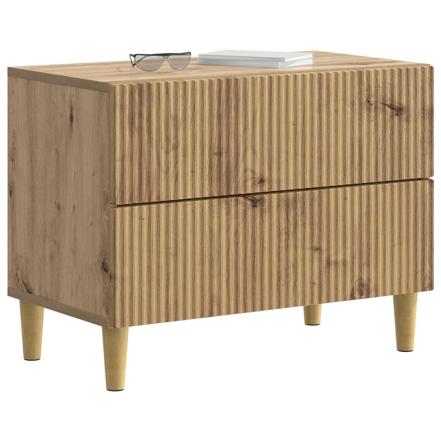Nachtkastje Artisanaal eiken 62 x 34,5 x 48 cm Bewerkt hout