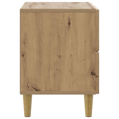 Nachtkastje Artisanaal eiken 62 x 34,5 x 48 cm Bewerkt hout