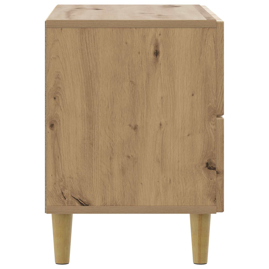 Nachtkastje Artisanaal eiken 62 x 34,5 x 48 cm Bewerkt hout