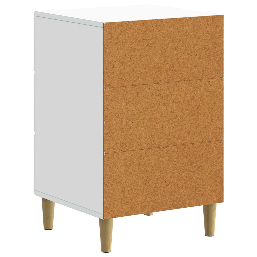 Nachtkastje met lade Wit 43 x 41 x 66,5 cm Bewerkt hout