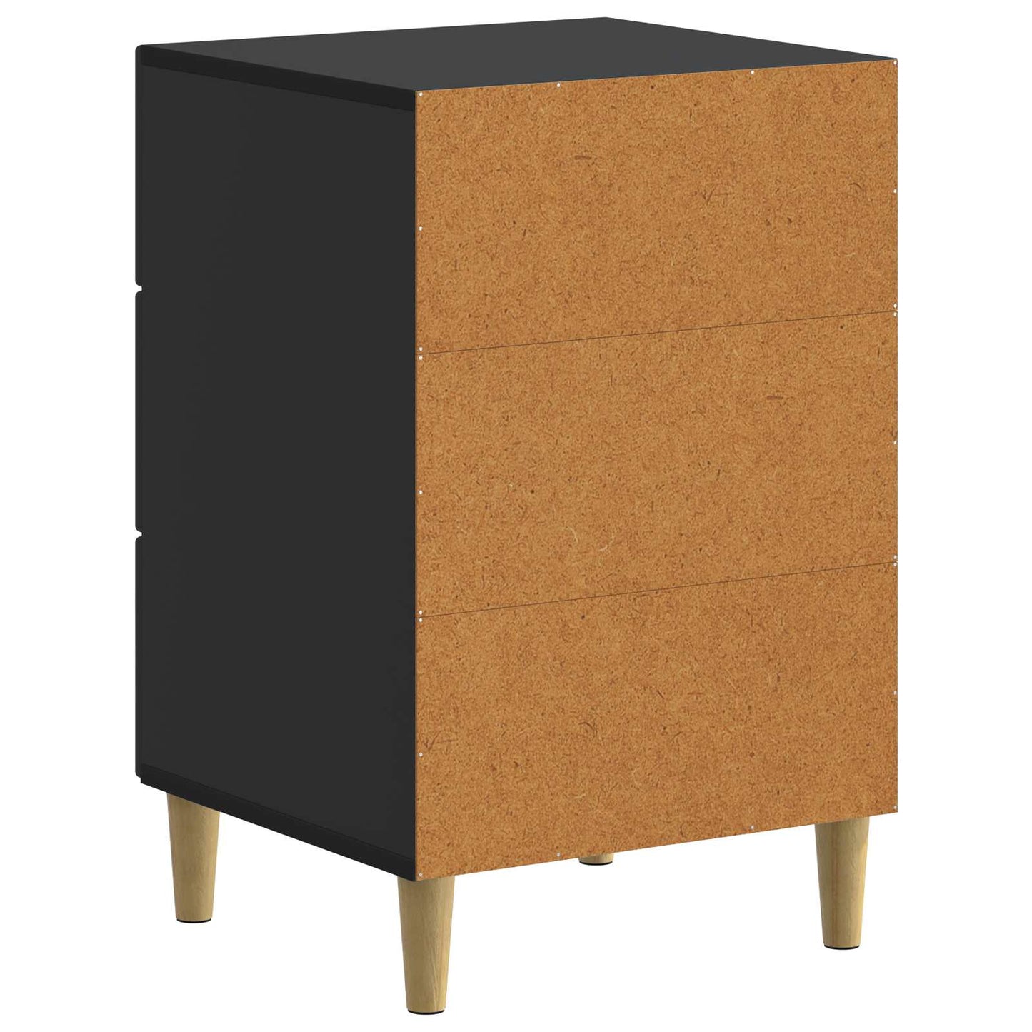 Nachtkastje met lade Zwart 43 x 41 x 66,5 cm Bewerkt hout