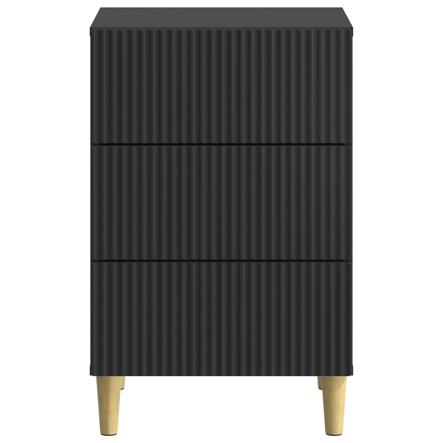 Nachtkastje met lade Zwart 43 x 41 x 66,5 cm Bewerkt hout