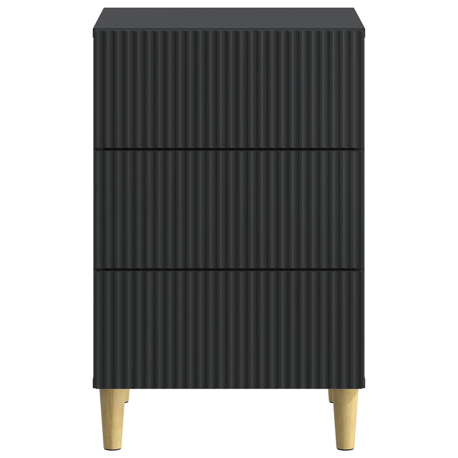 Nachtkastje met lade Zwart 43 x 41 x 66,5 cm Bewerkt hout