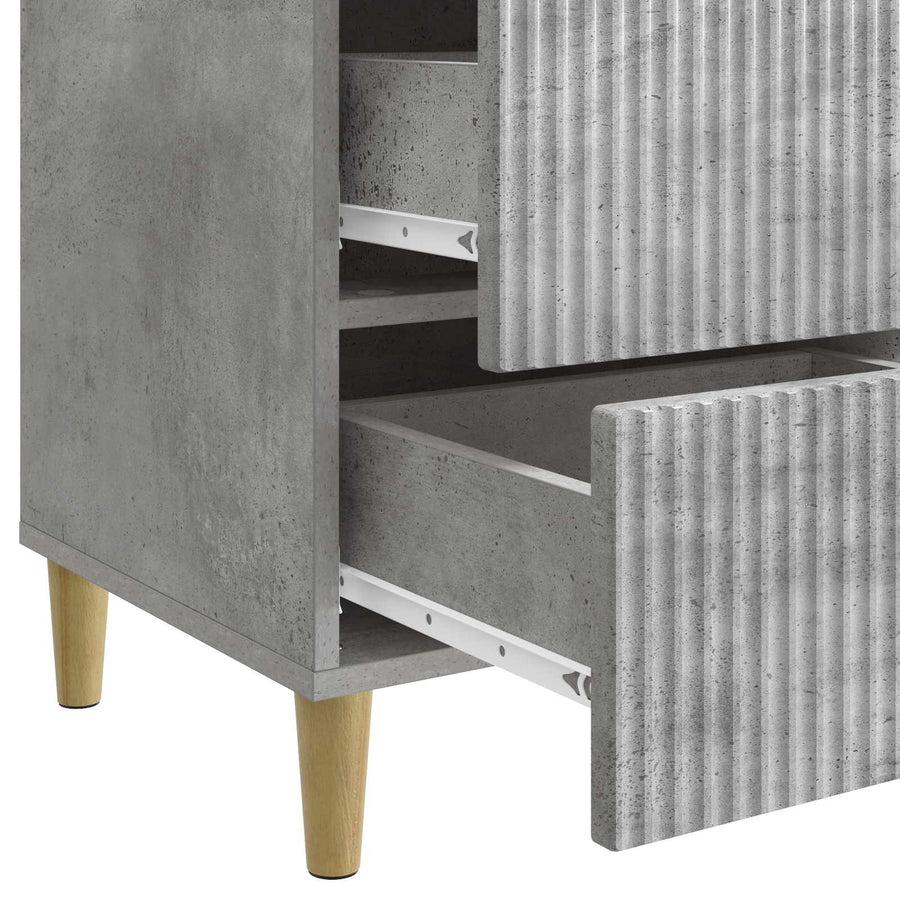 Nachtkastje met lade Betongrijs 43 x 41 x 66,5 cm Bewerkt hout