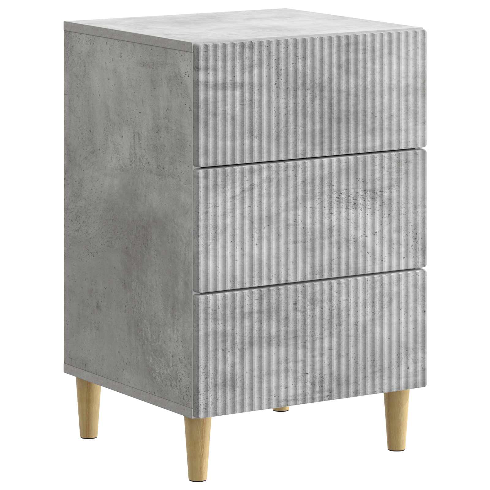 Nachtkastje met lade Betongrijs 43 x 41 x 66,5 cm Bewerkt hout