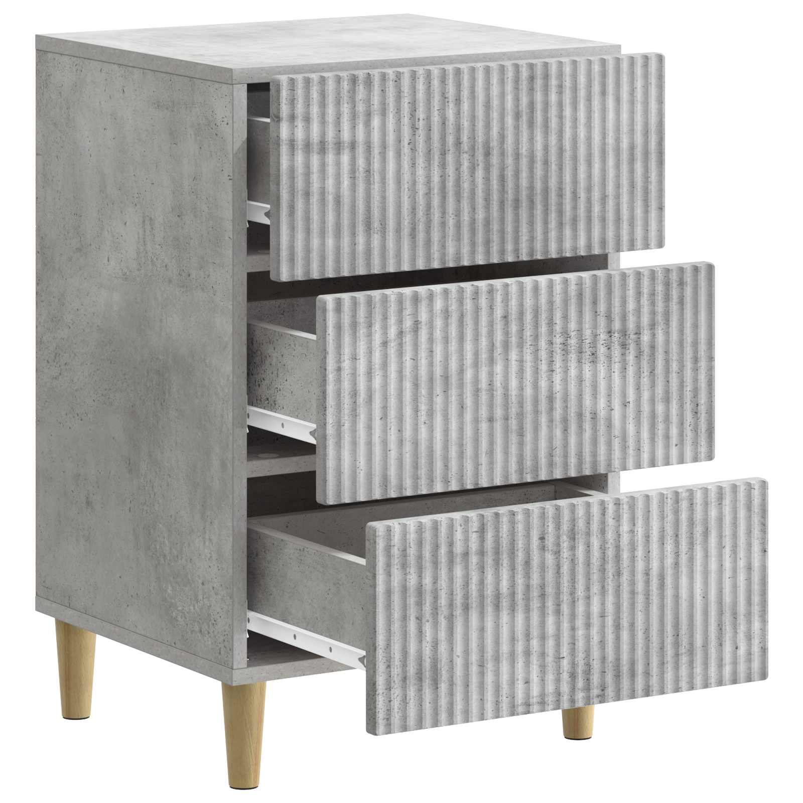 Nachtkastje met lade Betongrijs 43 x 41 x 66,5 cm Bewerkt hout
