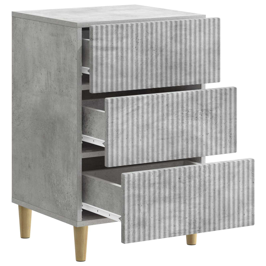 Nachtkastje met lade Betongrijs 43 x 41 x 66,5 cm Bewerkt hout