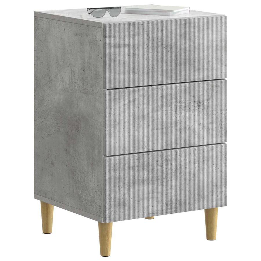 Nachtkastje met lade Betongrijs 43 x 41 x 66,5 cm Bewerkt hout